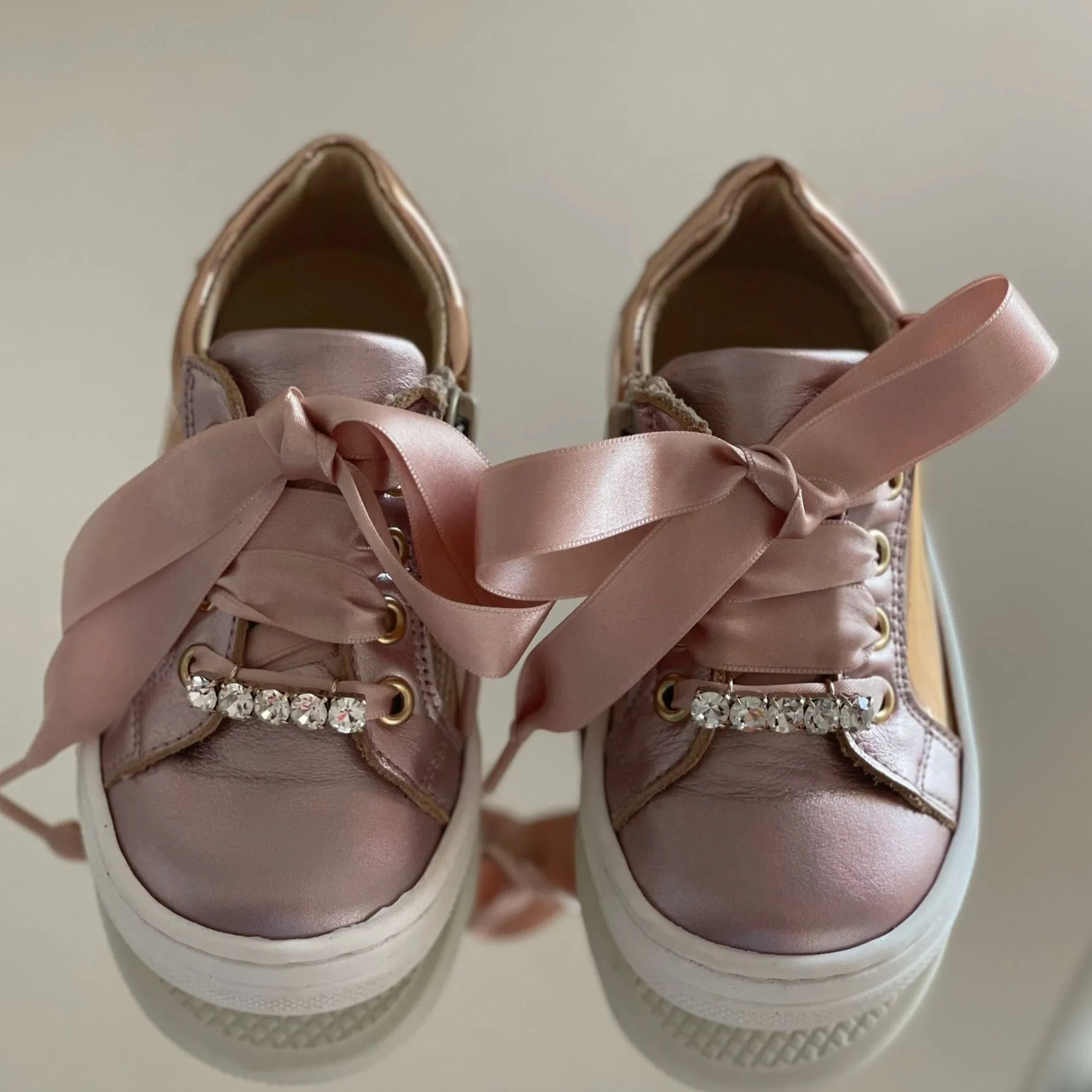 ANDANINES Sneakers rosa e oro con plantare anatomico
