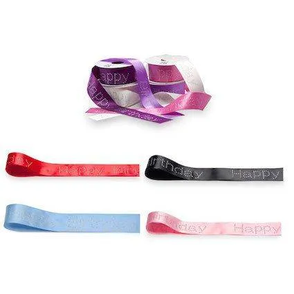 Birthday Ribbon -  Diamante HAPPY BIRTHDAY!