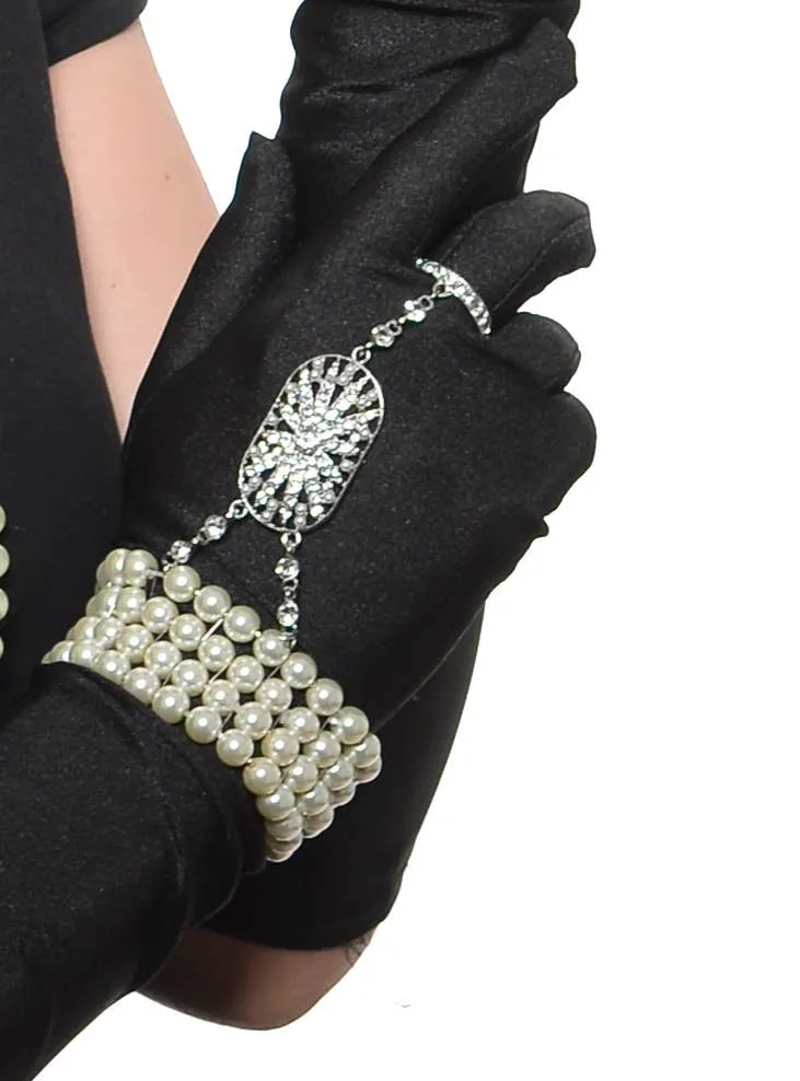 Black Feather and Rhinestones Deluxe Gatsby Costume Set