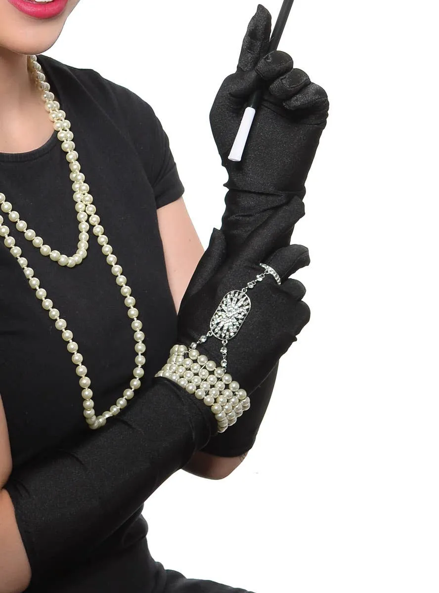 Black Feather and Rhinestones Deluxe Gatsby Costume Set