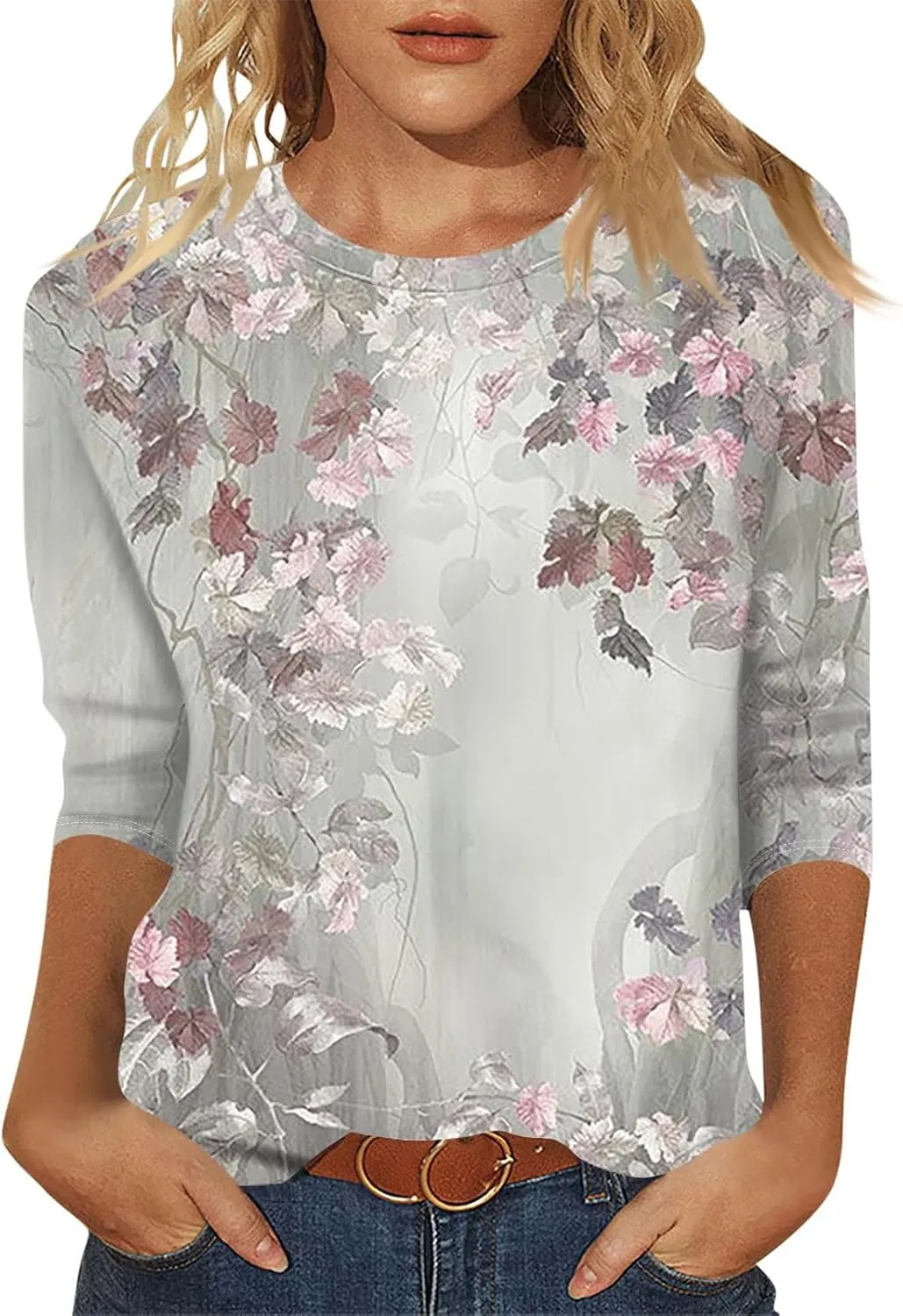 ChicCrate Womens Tops 3/4 Sleeve T-Shirts Crew Neck Loose Casual Tunic Blouses Fashion 2025 Shirts Graphic Tees