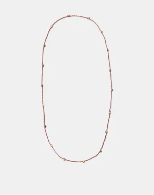Collar largo hilo corazones