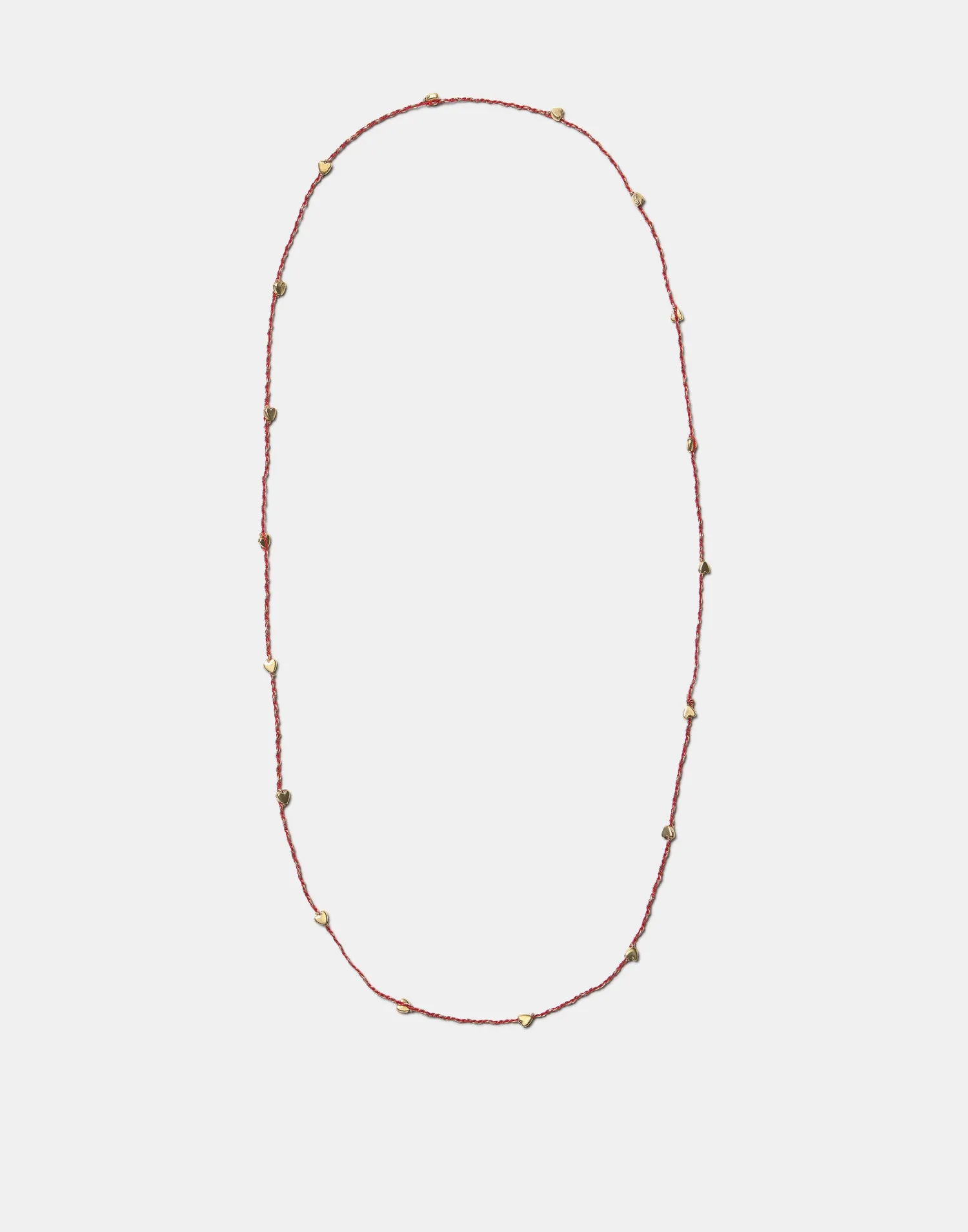 Collar largo hilo corazones