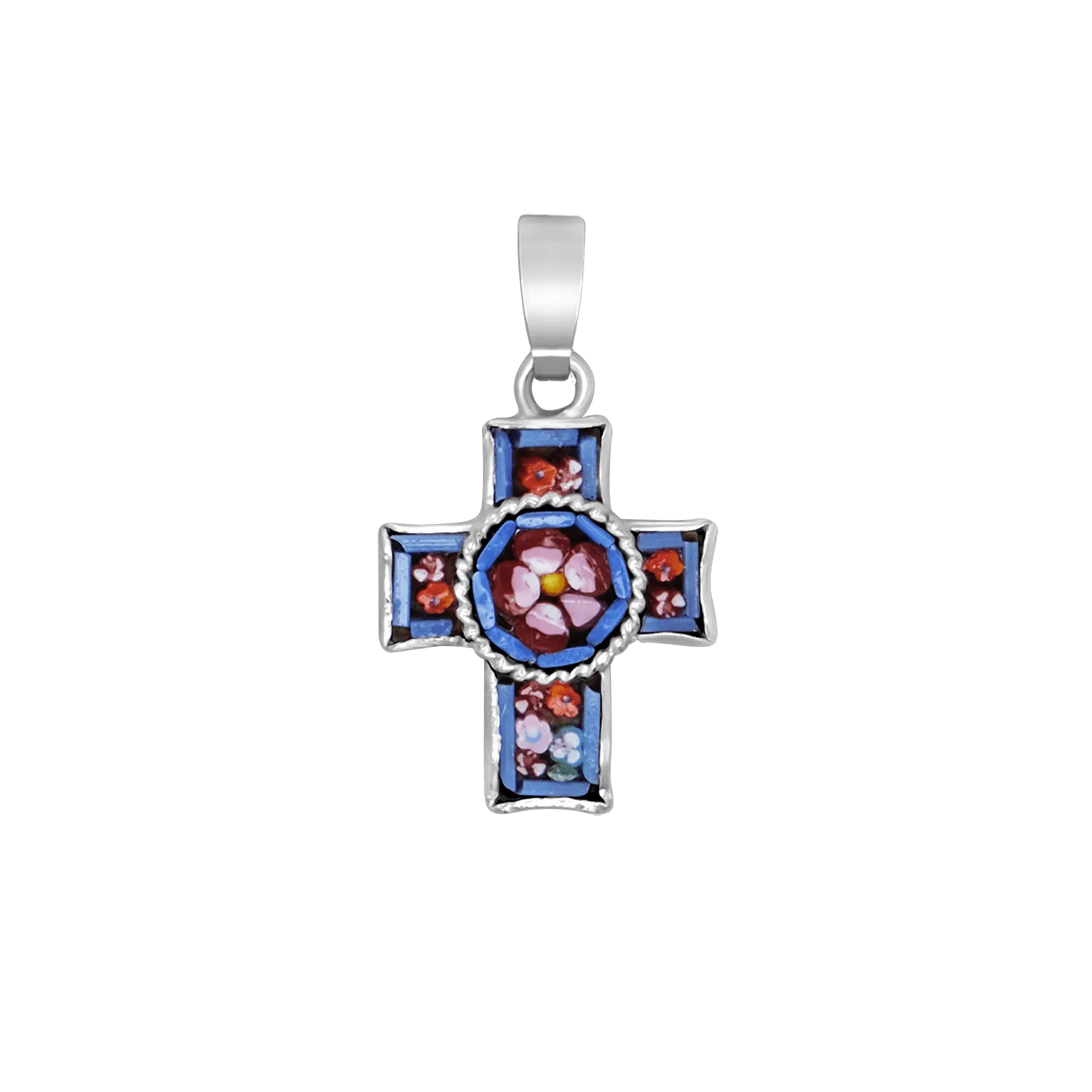 CROSS PENDANT - MICROMOSAIC JEWELRY - SILVER