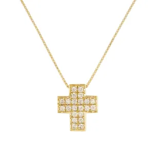 CROSS WITH DIAMOND - NECKLACE - GOLD