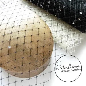 Diamante English Merry Widow Veiling, 30cm (12") Wide - 1m