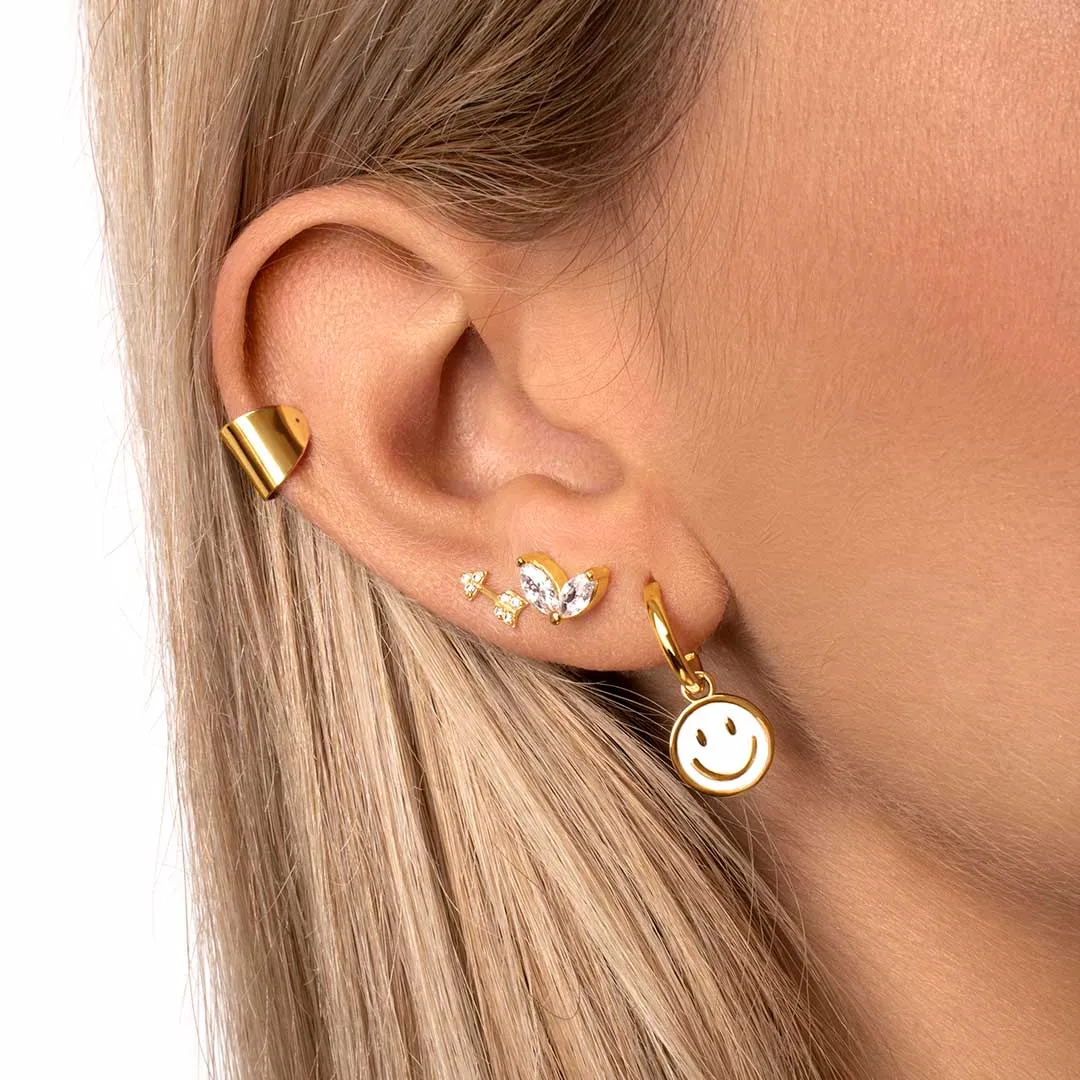 Double Marquise Gold Earrings