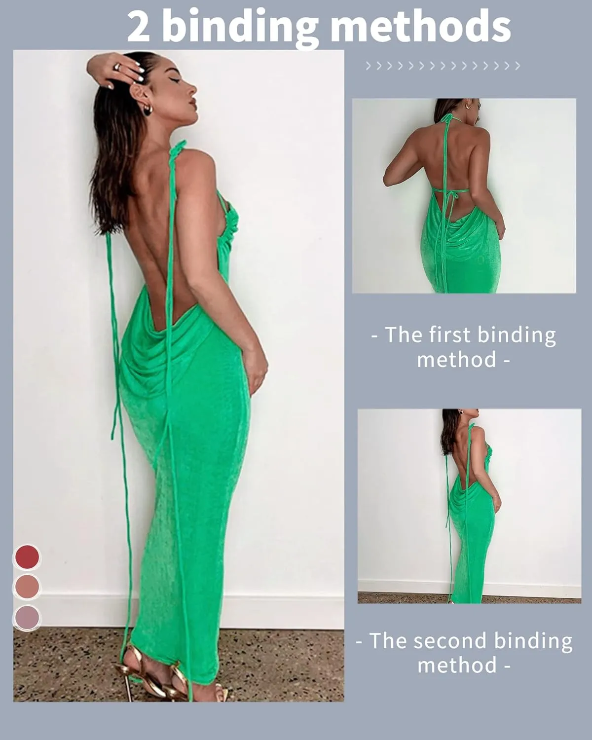 Doweha Women Backless Cowl Neck Cocktail Going Out Dress Halter Slip Long Semi Formal Party 2025 Spring Summer Maxi Dress