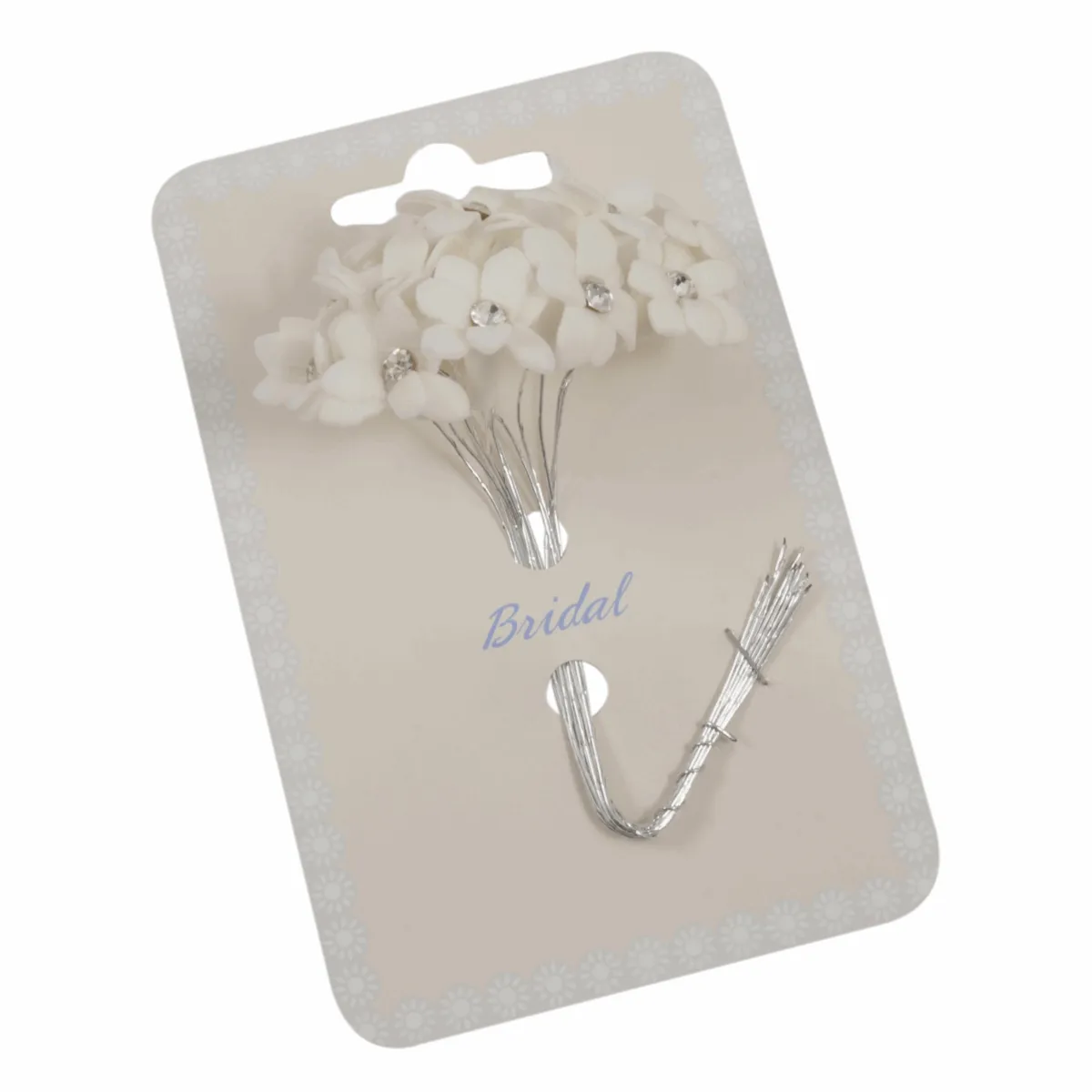 Ivory Polyfoam Lily Flowers with Diamantes (Pack of 12 Stems)