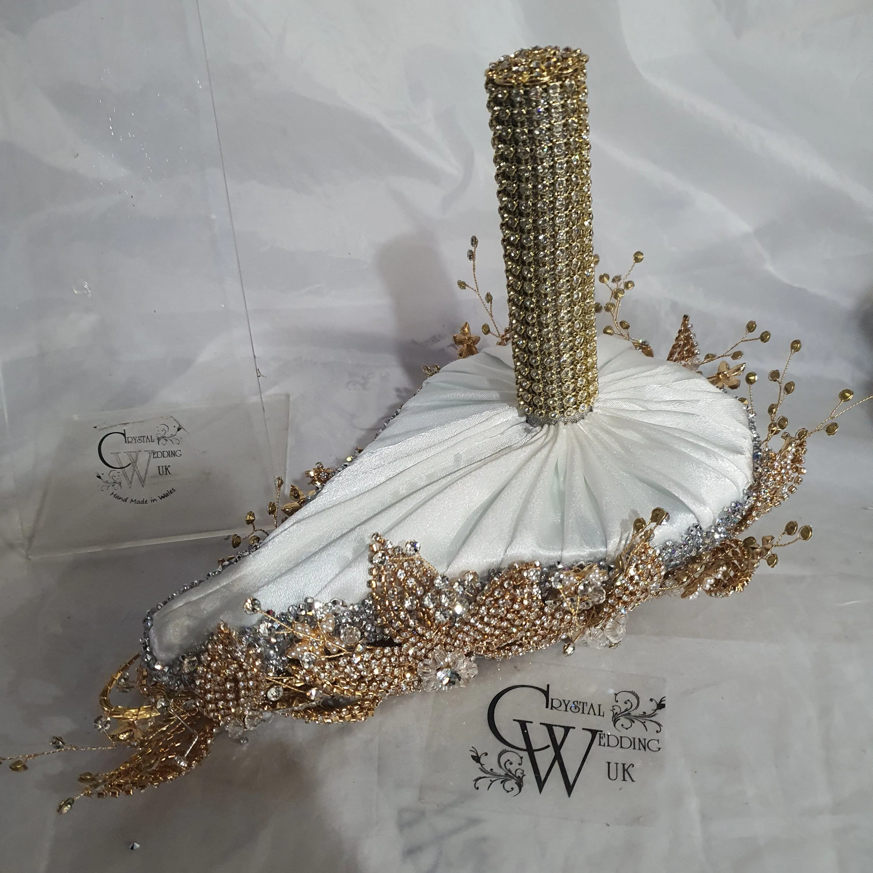 Luxury Diamante bouquet  Gold Jewel rhinestone crystal wedding bouquet Crystal Bridal Bouquet, cascade Jewel bouquet by Crystal wedding uk
