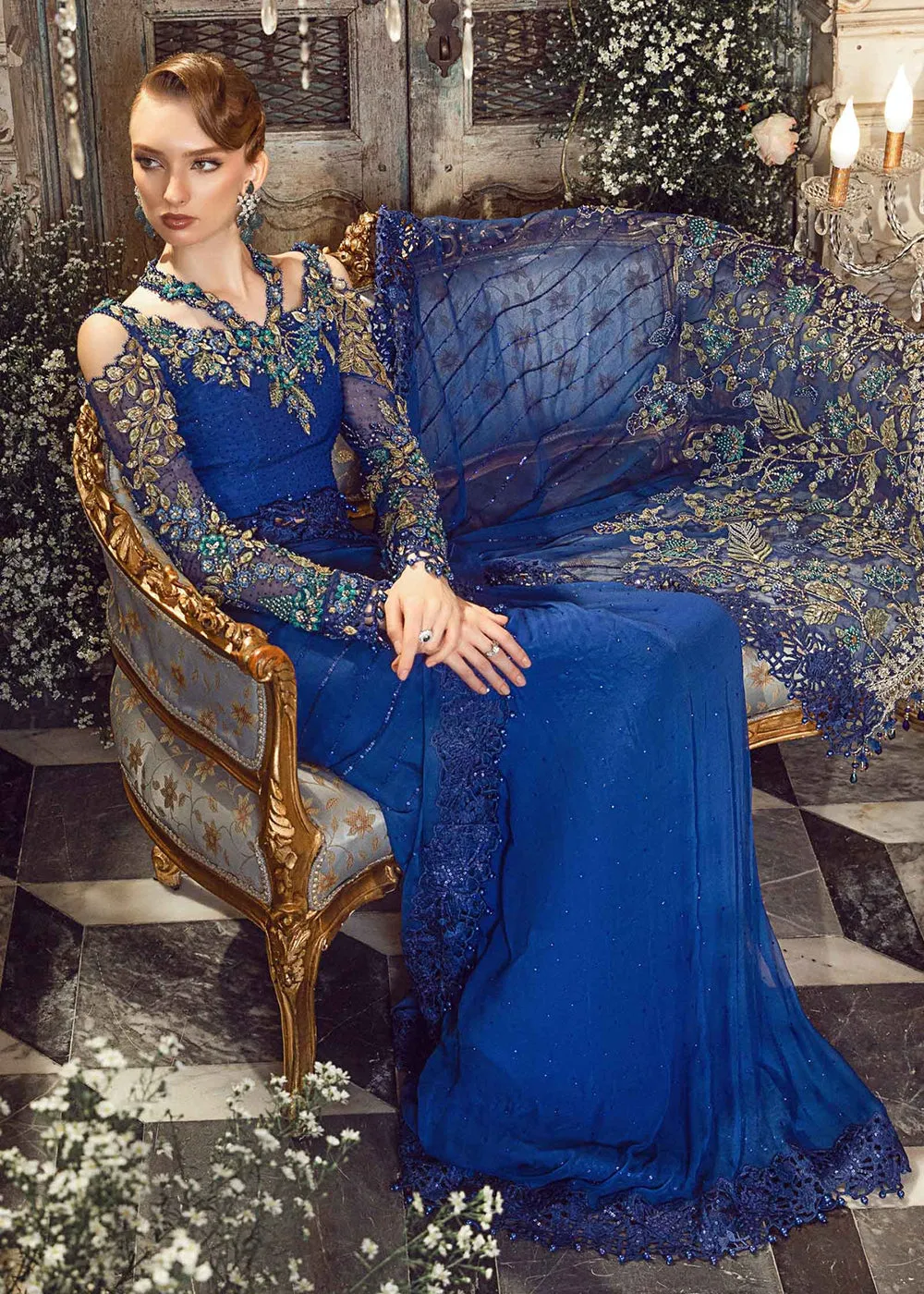Mbroidered Wedding 2023 by Maria B | Cobalt Blue BD-2704