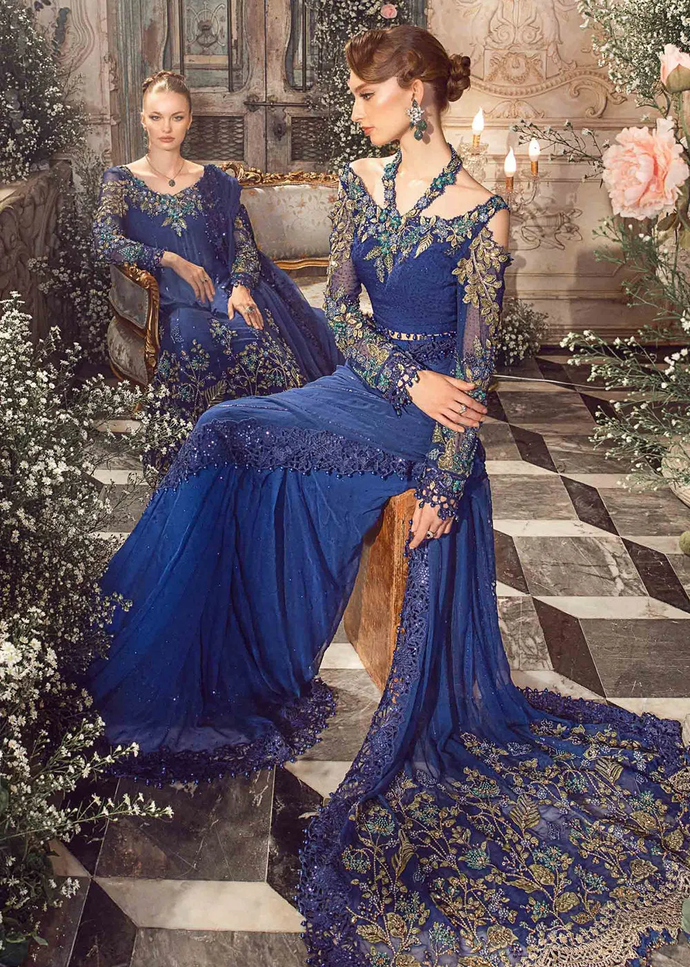 Mbroidered Wedding 2023 by Maria B | Cobalt Blue BD-2704