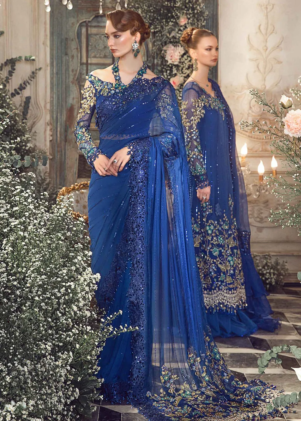 Mbroidered Wedding 2023 by Maria B | Cobalt Blue BD-2704