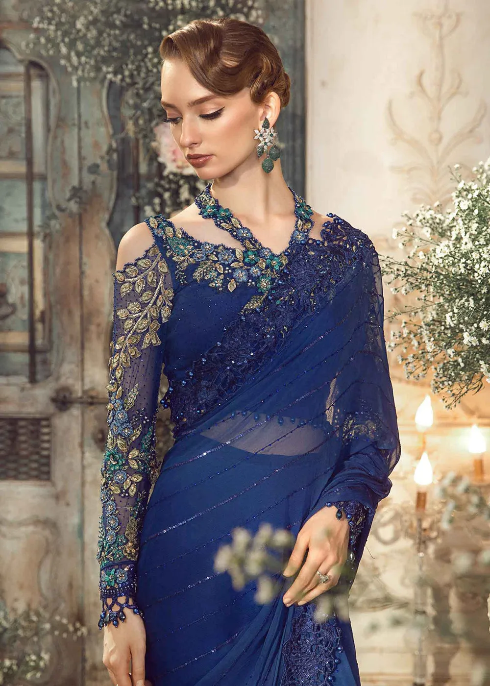 Mbroidered Wedding 2023 by Maria B | Cobalt Blue BD-2704