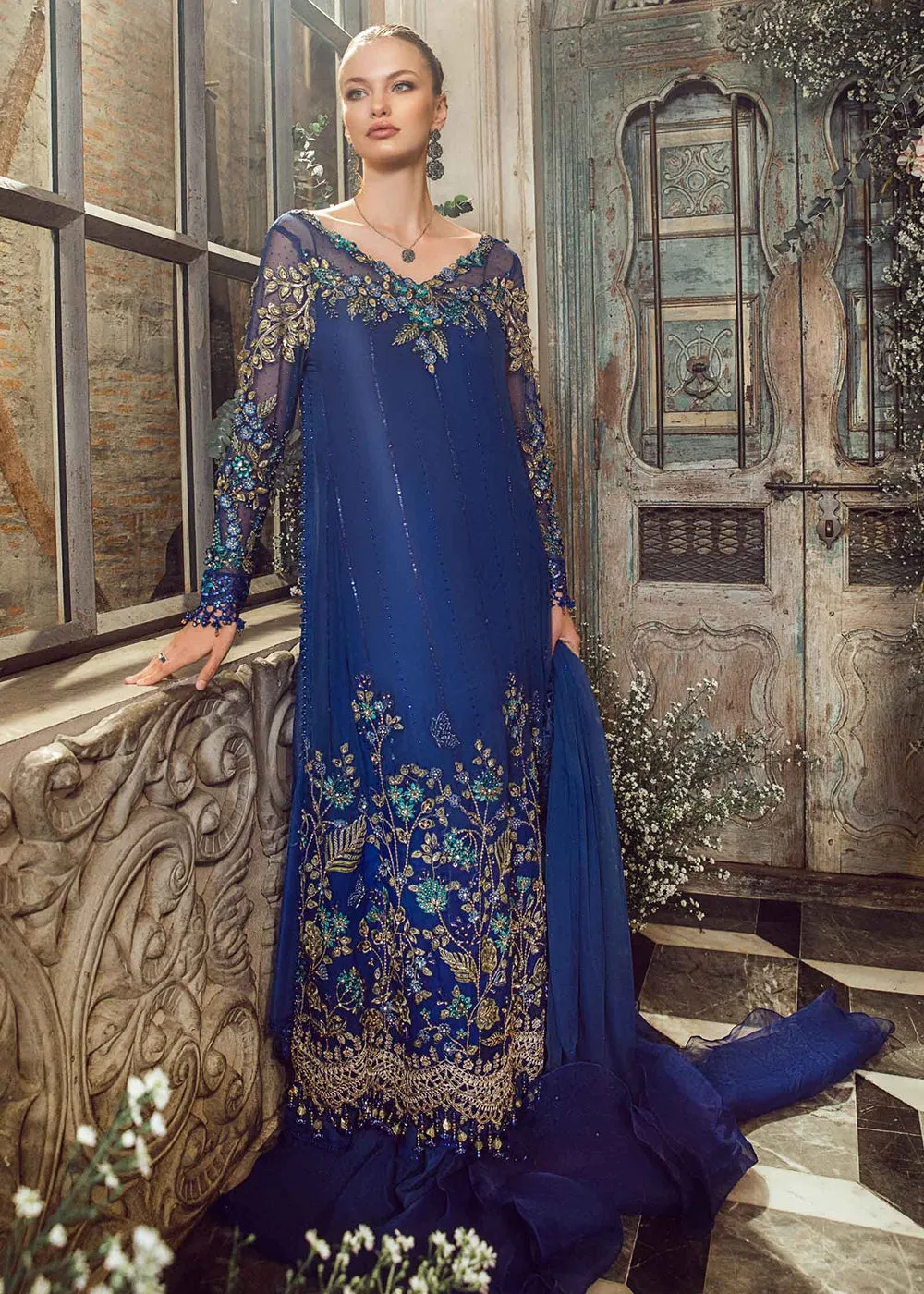 Mbroidered Wedding 2023 by Maria B | Cobalt Blue BD-2704