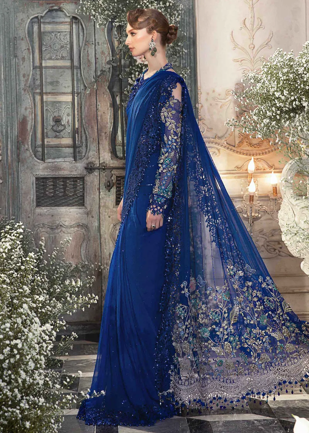 Mbroidered Wedding 2023 by Maria B | Cobalt Blue BD-2704