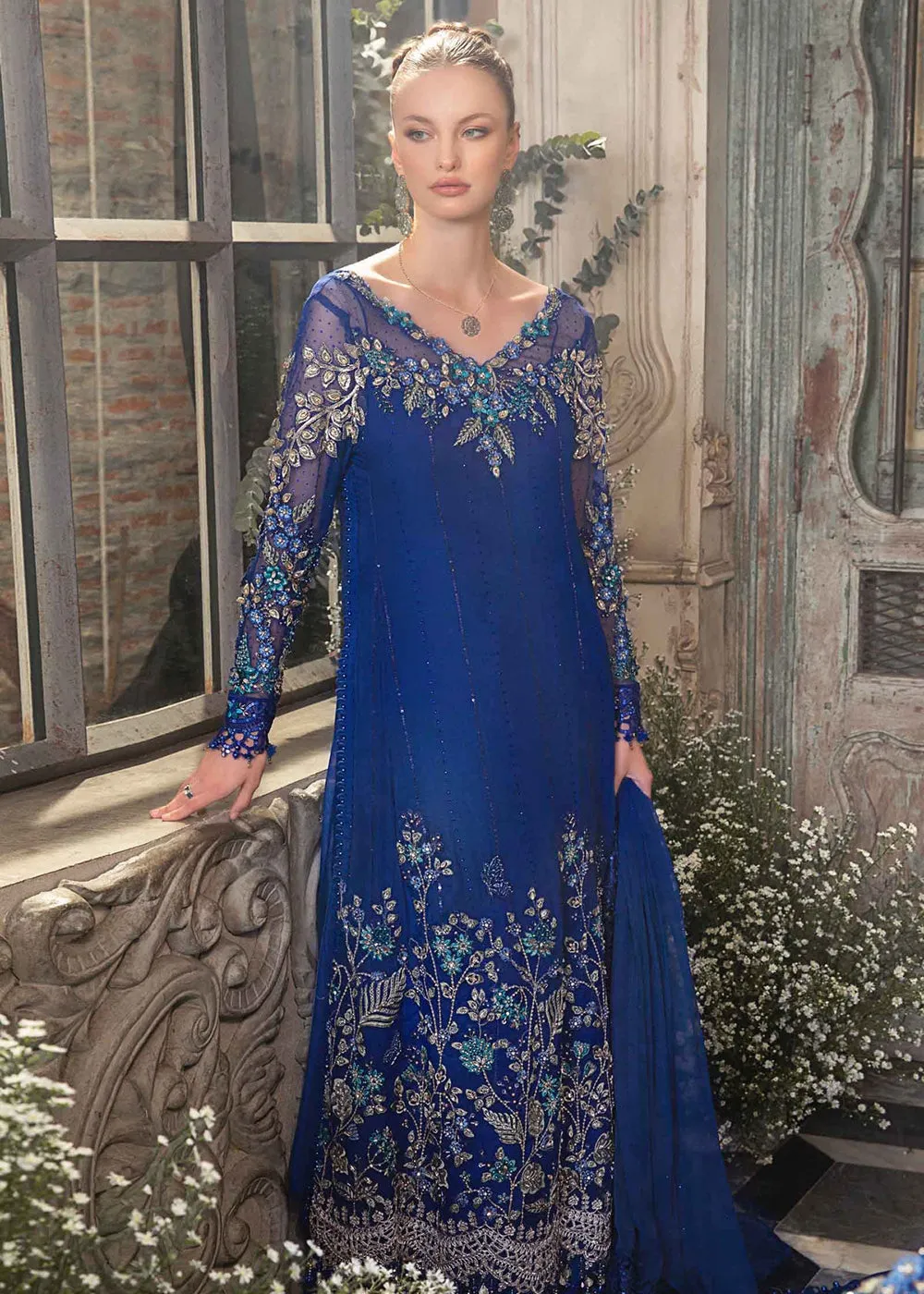 Mbroidered Wedding 2023 by Maria B | Cobalt Blue BD-2704