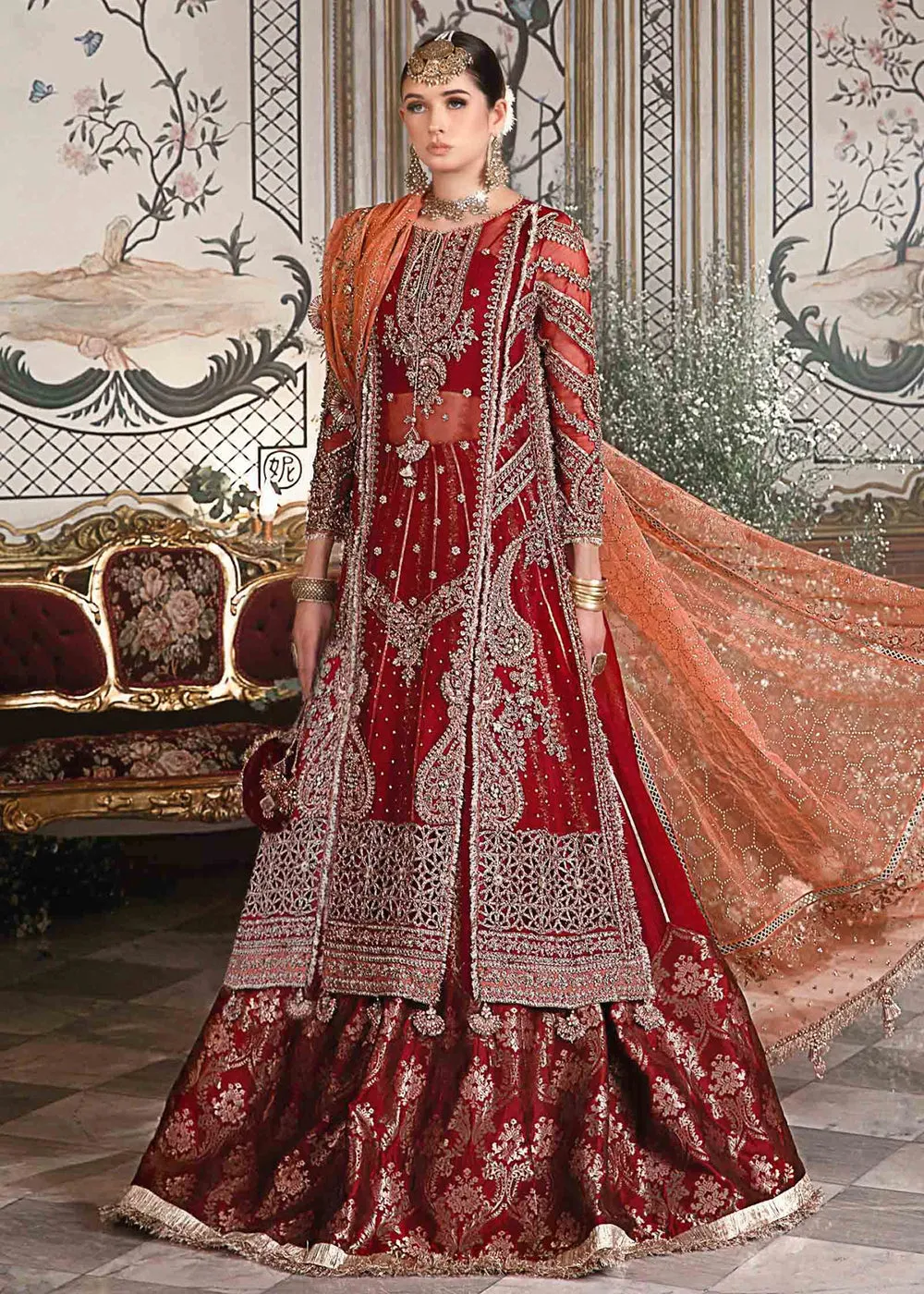 Mbroidered Wedding 2023 by Maria B | Maroon BD-2708