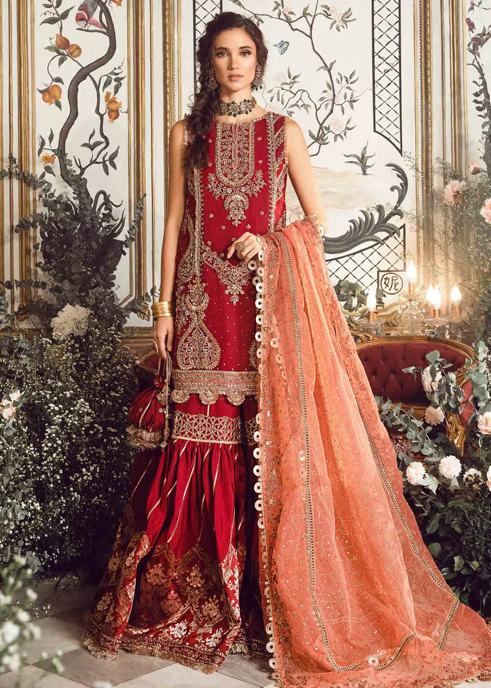 Mbroidered Wedding 2023 by Maria B | Maroon BD-2708
