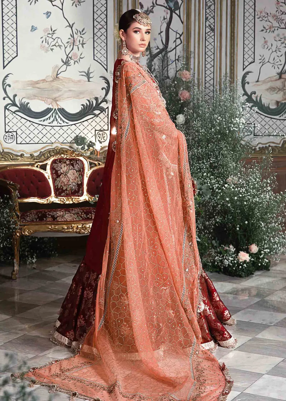 Mbroidered Wedding 2023 by Maria B | Maroon BD-2708