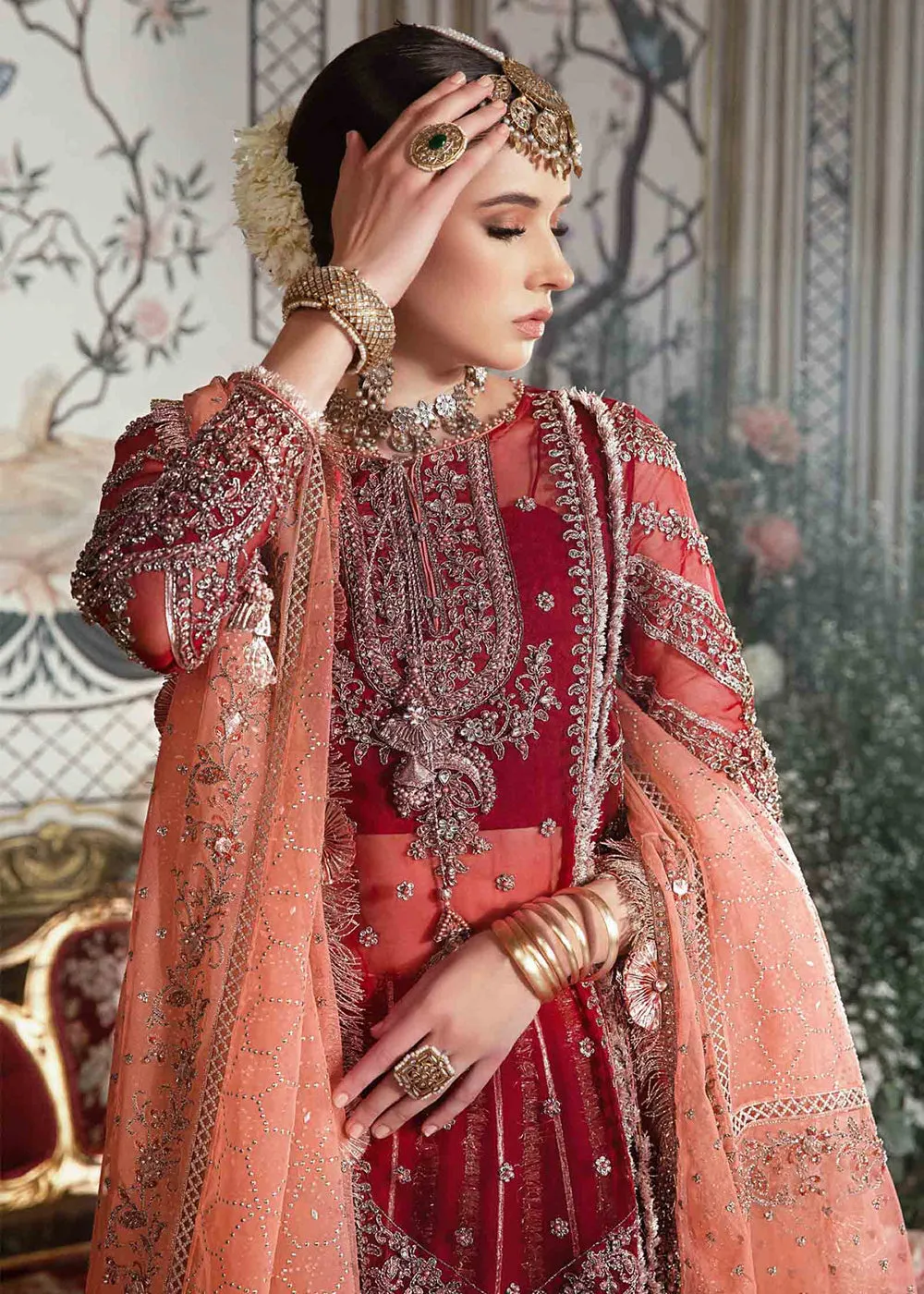 Mbroidered Wedding 2023 by Maria B | Maroon BD-2708