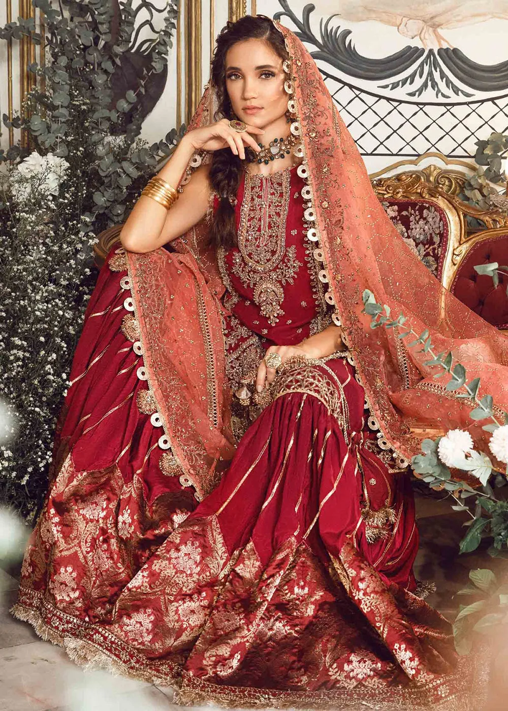 Mbroidered Wedding 2023 by Maria B | Maroon BD-2708