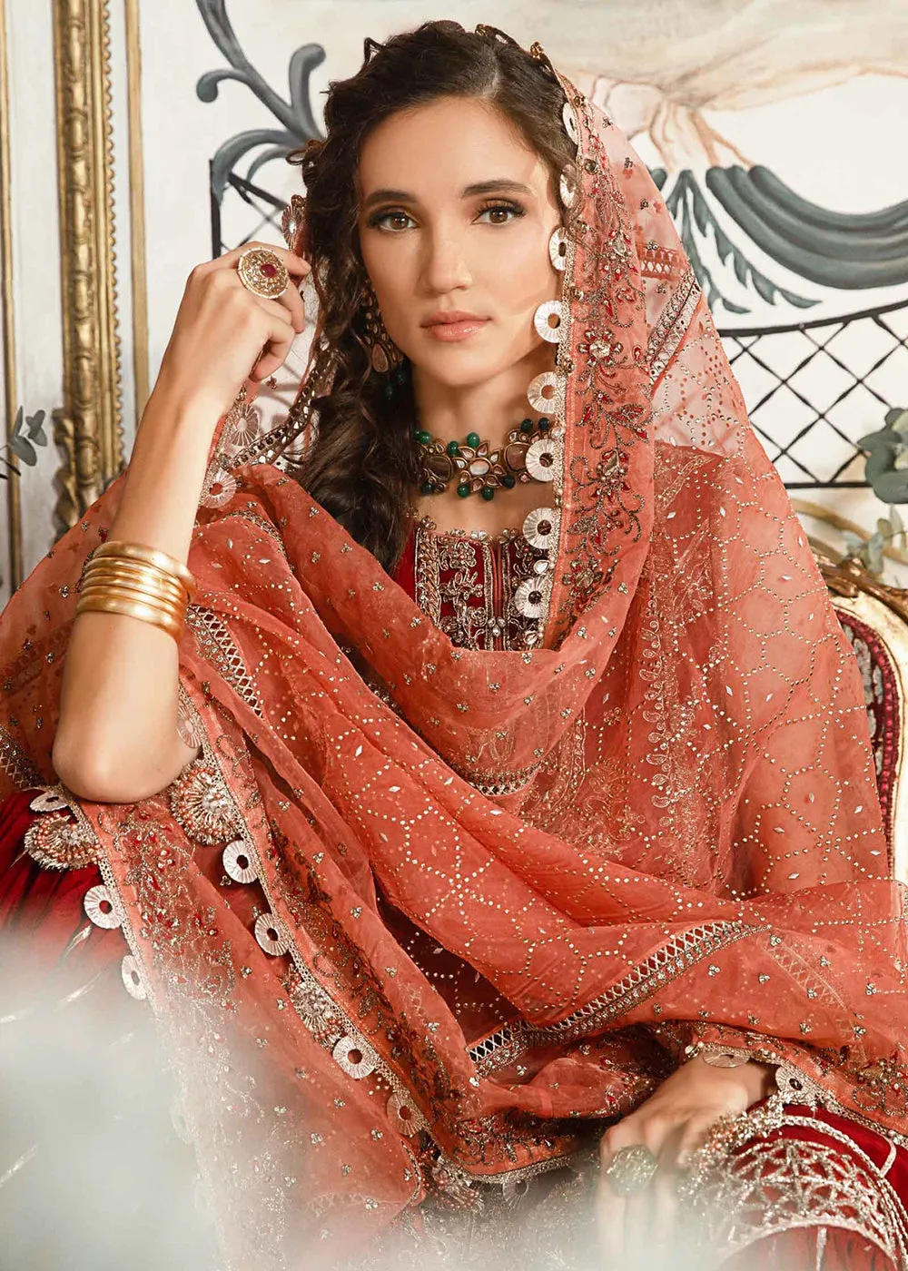 Mbroidered Wedding 2023 by Maria B | Maroon BD-2708