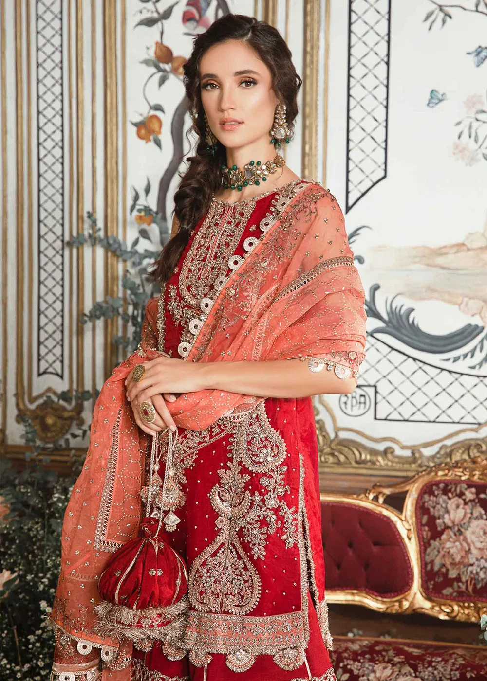 Mbroidered Wedding 2023 by Maria B | Maroon BD-2708