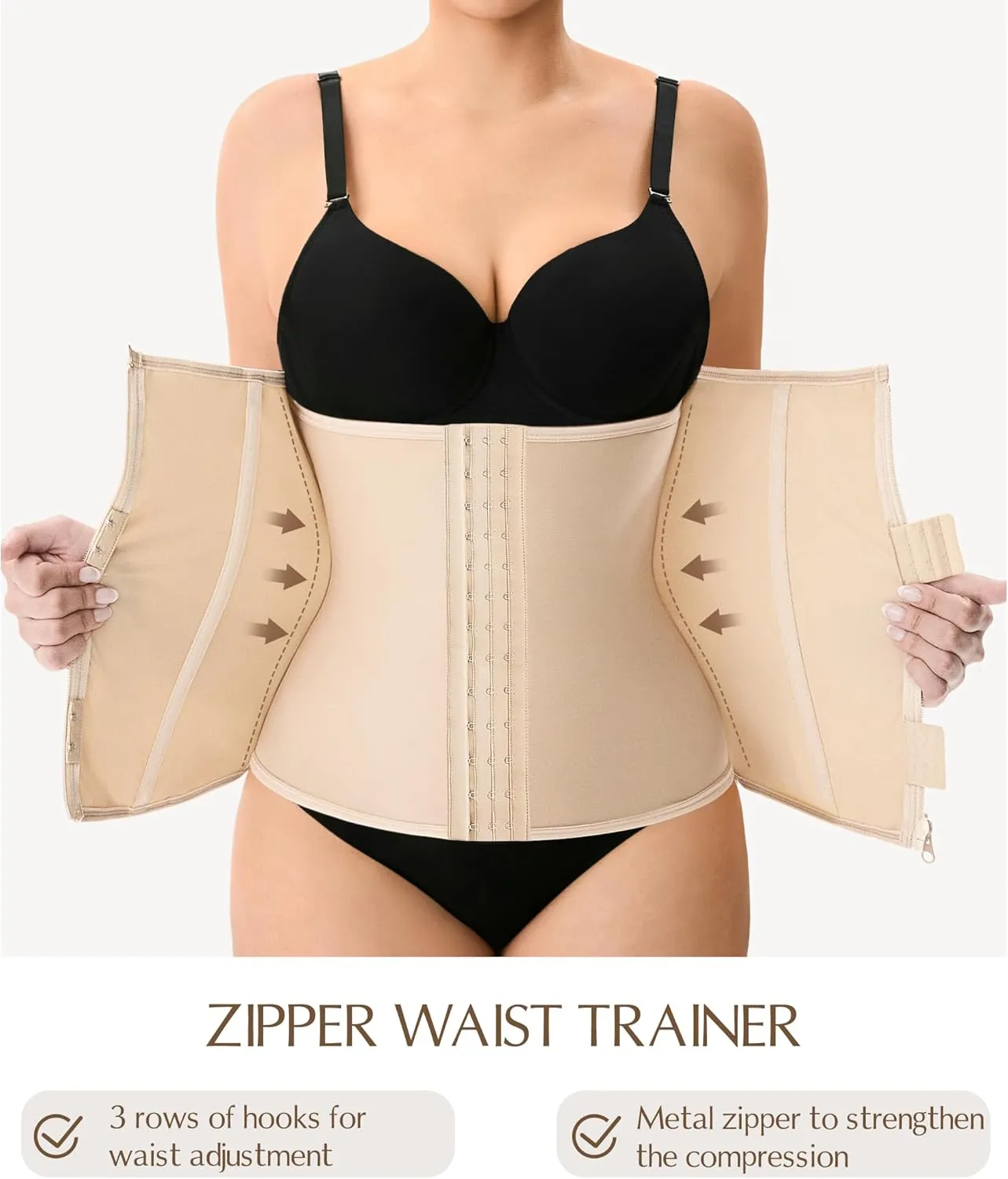 MERYOSZ Zipper Waist Trainer for Women - Mesh Corset Shapewear Tummy Control Body Shaper Waist Cincher Postpartum Girdle