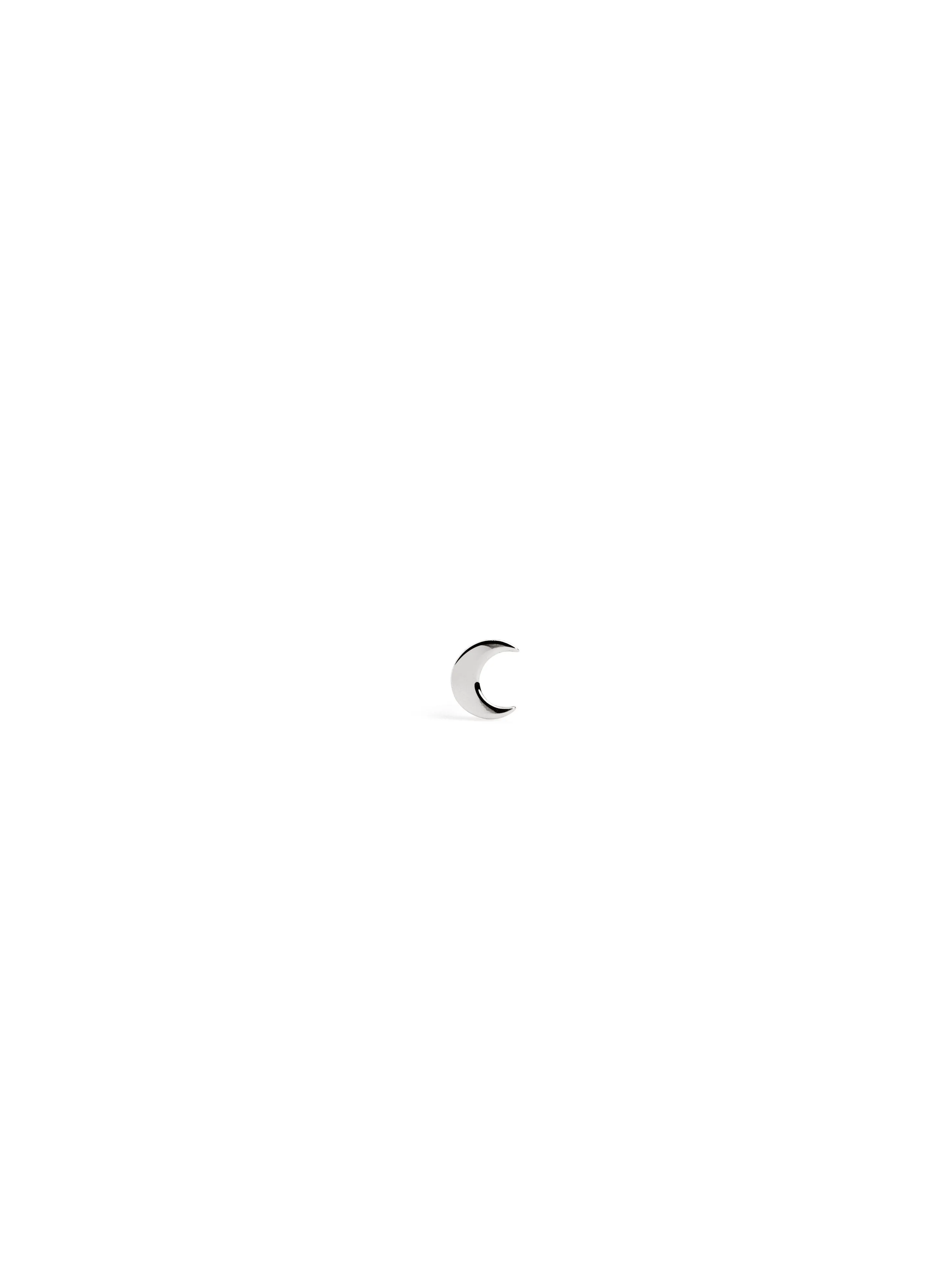 Mini Moon Silver Single Earring