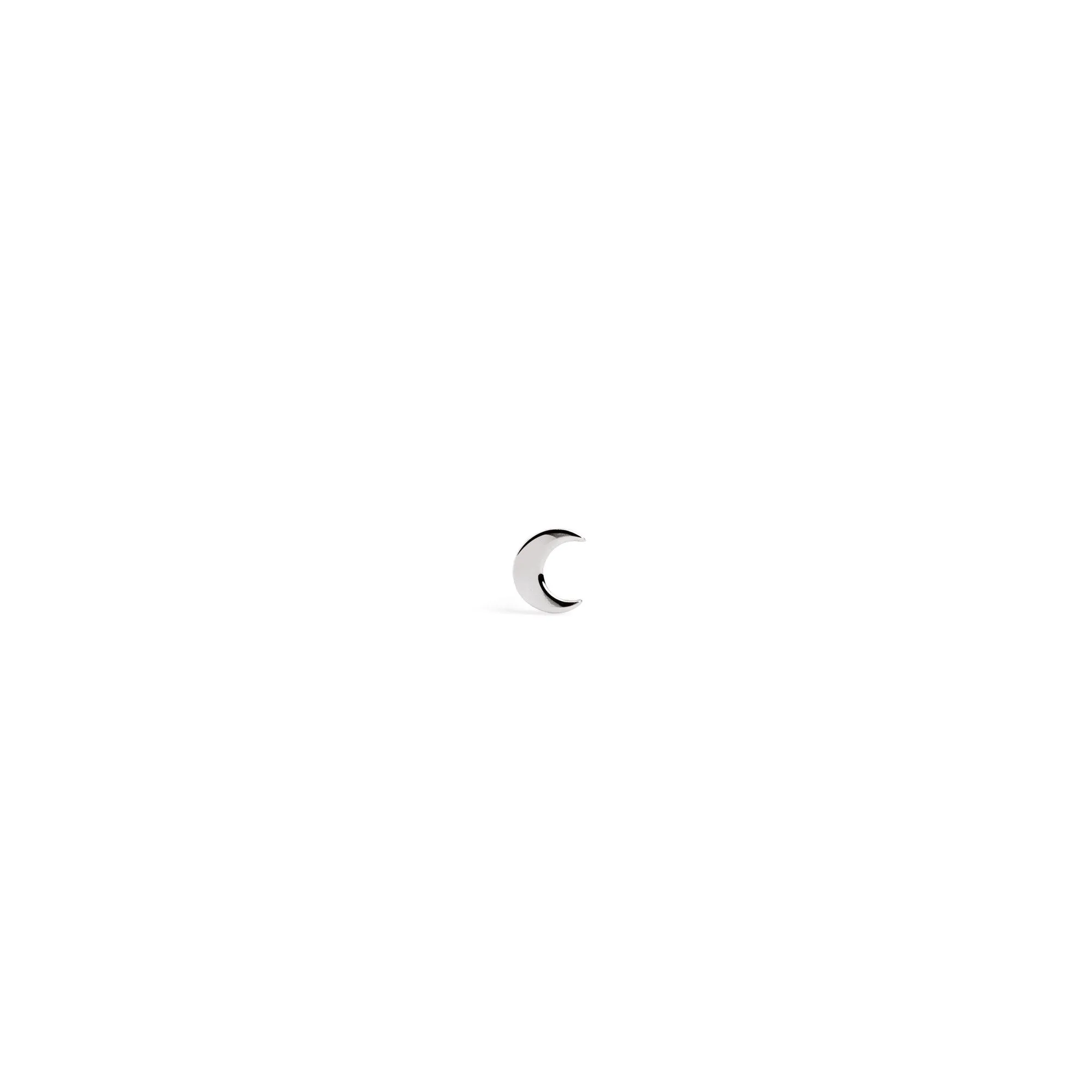 Mini Moon Silver Single Earring