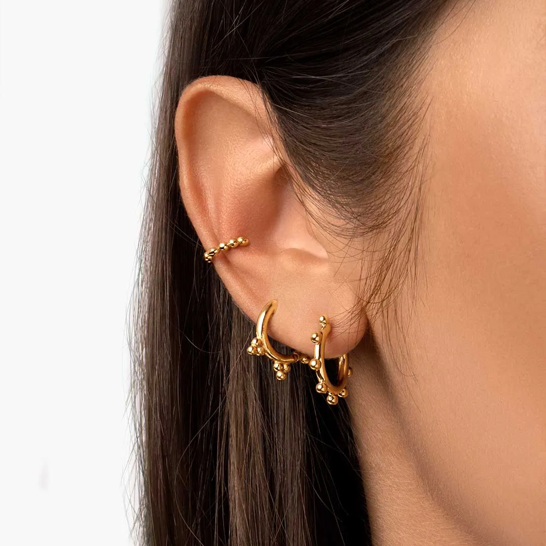 Mini Pebbles Sun Gold Earrings