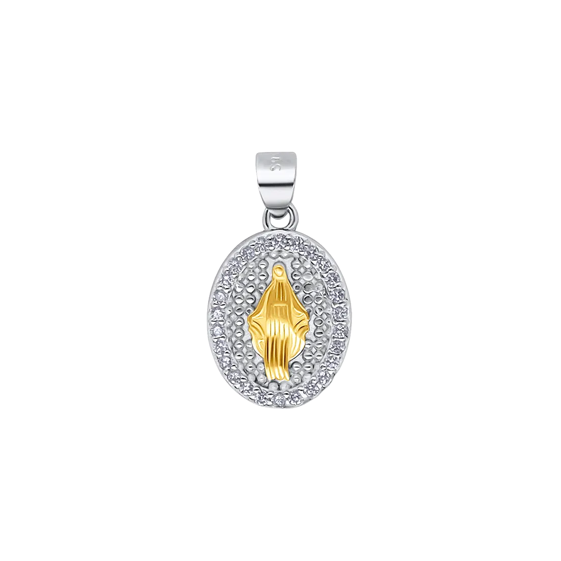 OUR LADY OF GRACE - PENDANT - BICOLOR SILVER