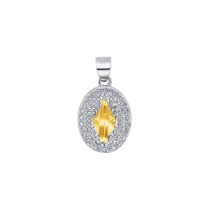OUR LADY OF GRACE - PENDANT - BICOLOR SILVER