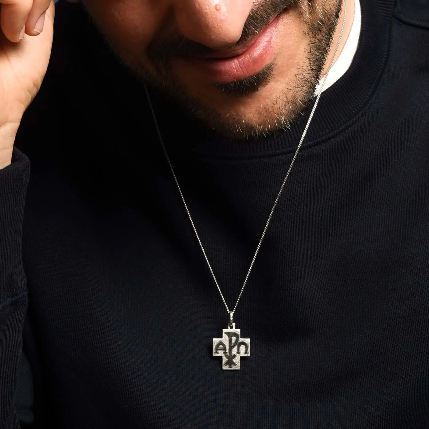 PEACE - CROSS PENDANT - WHITE GOLD