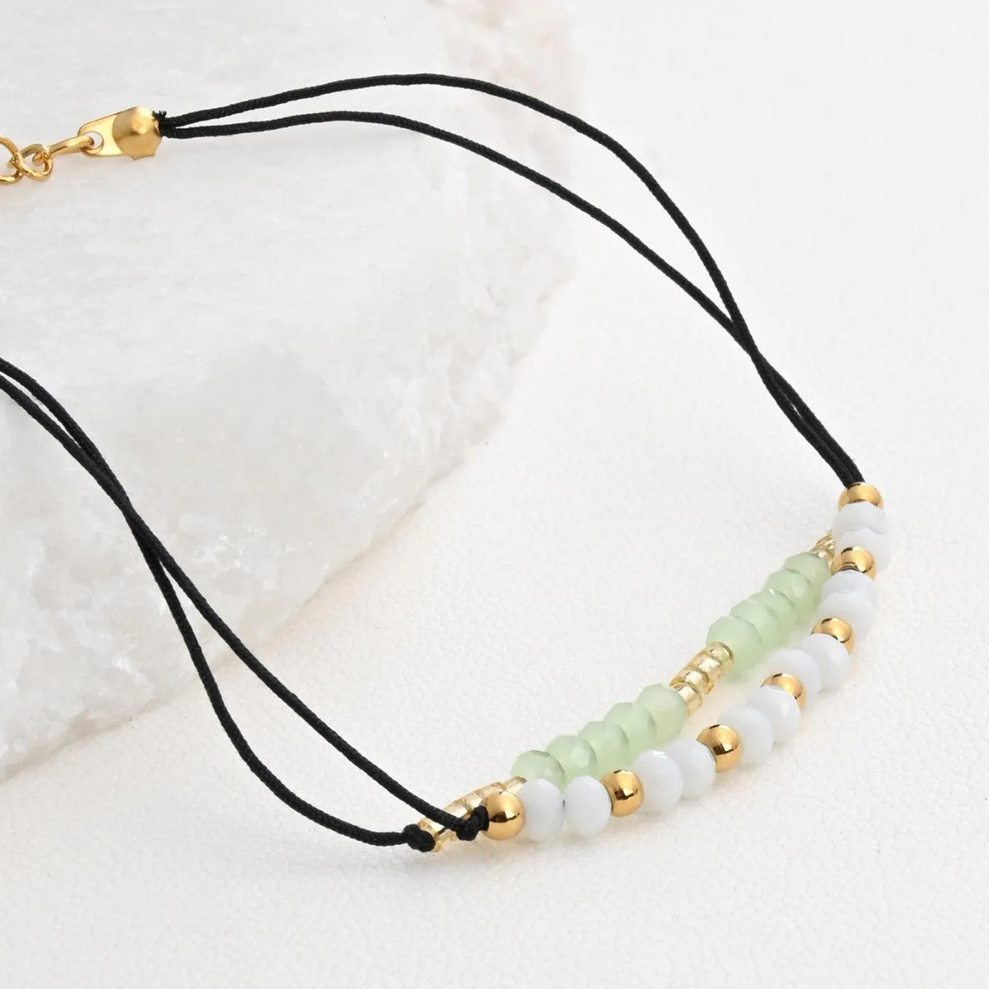 Pulseira Dupla Verde, aço inoxidável