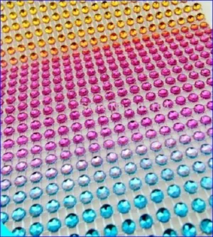 Rainbow multi  Rhinestone ribbon, Diamond Mesh, Diamante Bling, Crystal trim 1 METER cake trim. by Crystal wedding uk