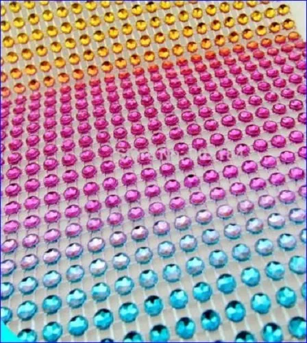 Rainbow multi  Rhinestone ribbon, Diamond Mesh, Diamante Bling, Crystal trim 1 METER cake trim. by Crystal wedding uk