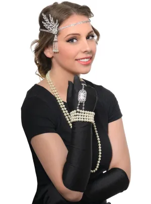 Rhinestones and Pearls Deluxe 5 Piece Gatsby Accessory Set