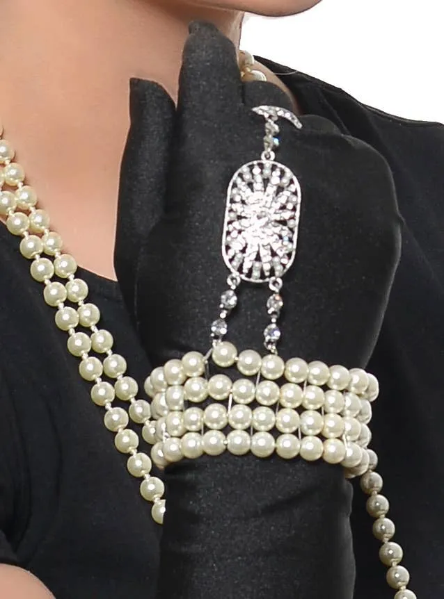 Rhinestones and Pearls Deluxe 5 Piece Gatsby Accessory Set