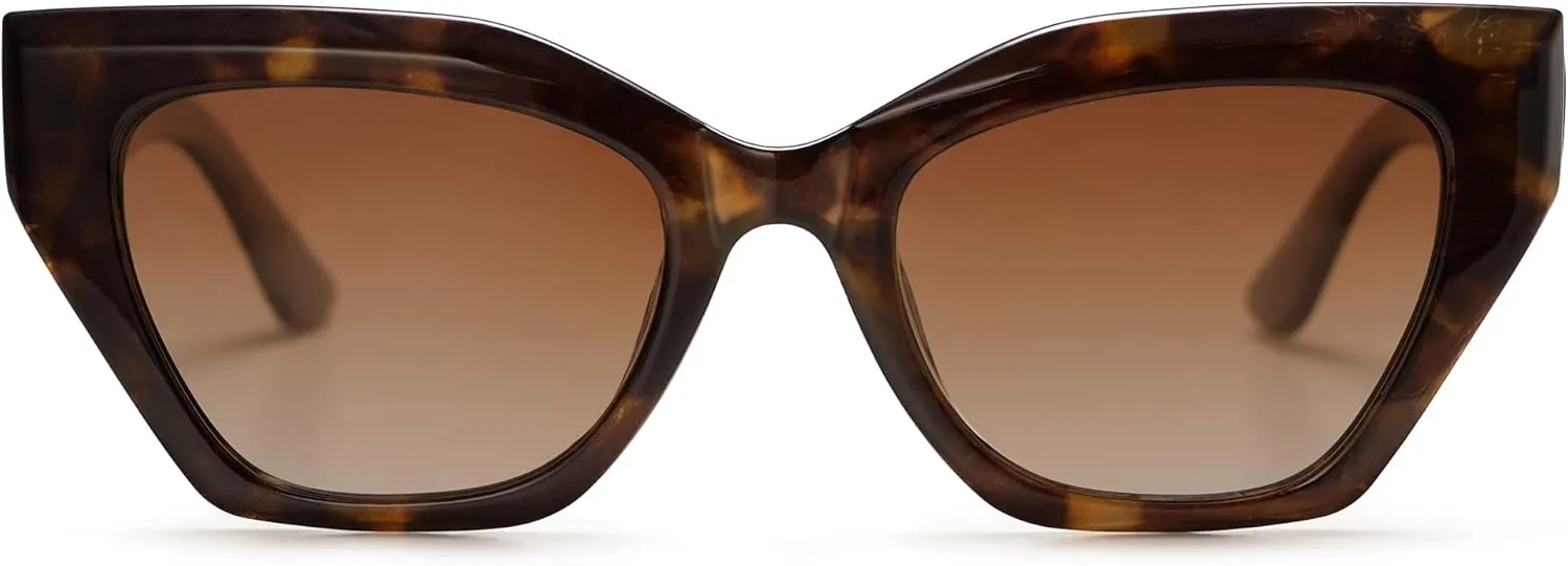 SOJOS Square Cat Eye Polarized Sunglasses for Women Small Retro Vintage Trendy Cateye Shades Sunnies Gafas de sole SJ2235