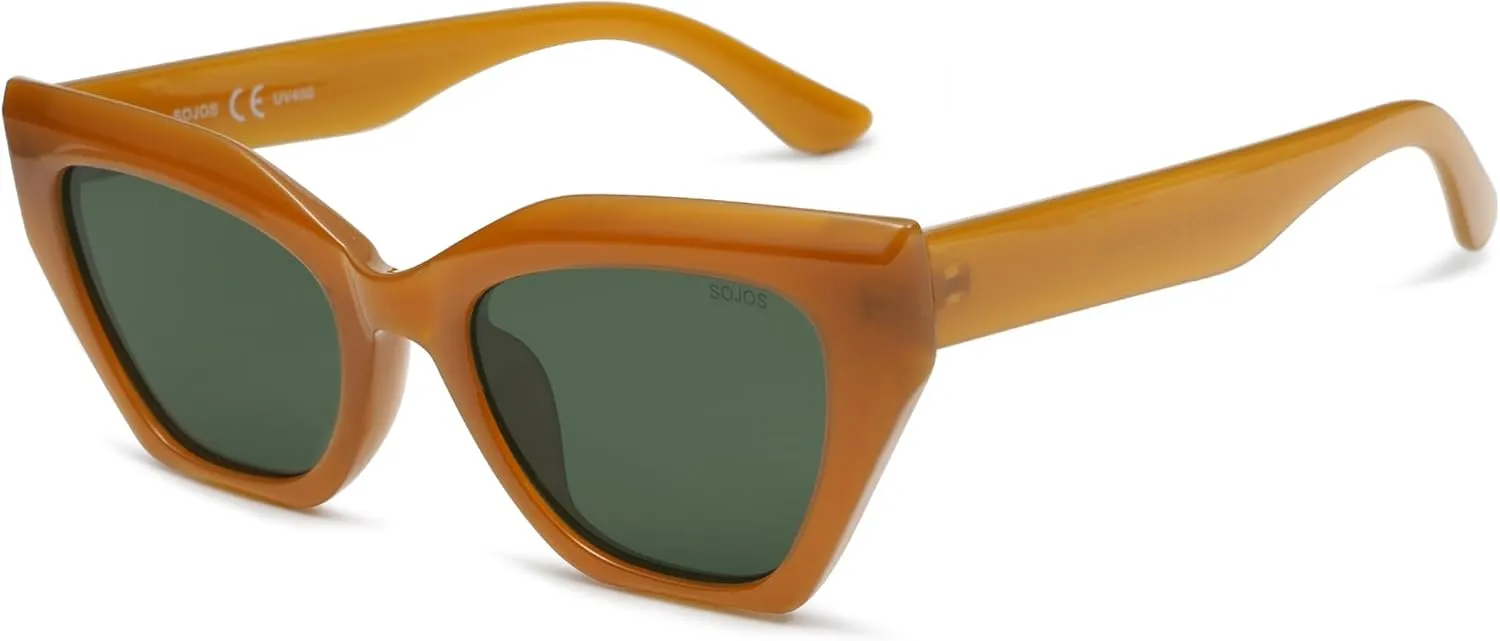 SOJOS Square Cat Eye Polarized Sunglasses for Women Small Retro Vintage Trendy Cateye Shades Sunnies Gafas de sole SJ2235