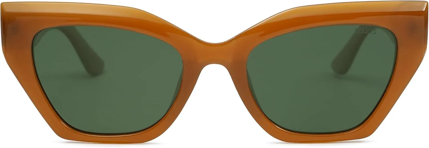 SOJOS Square Cat Eye Polarized Sunglasses for Women Small Retro Vintage Trendy Cateye Shades Sunnies Gafas de sole SJ2235