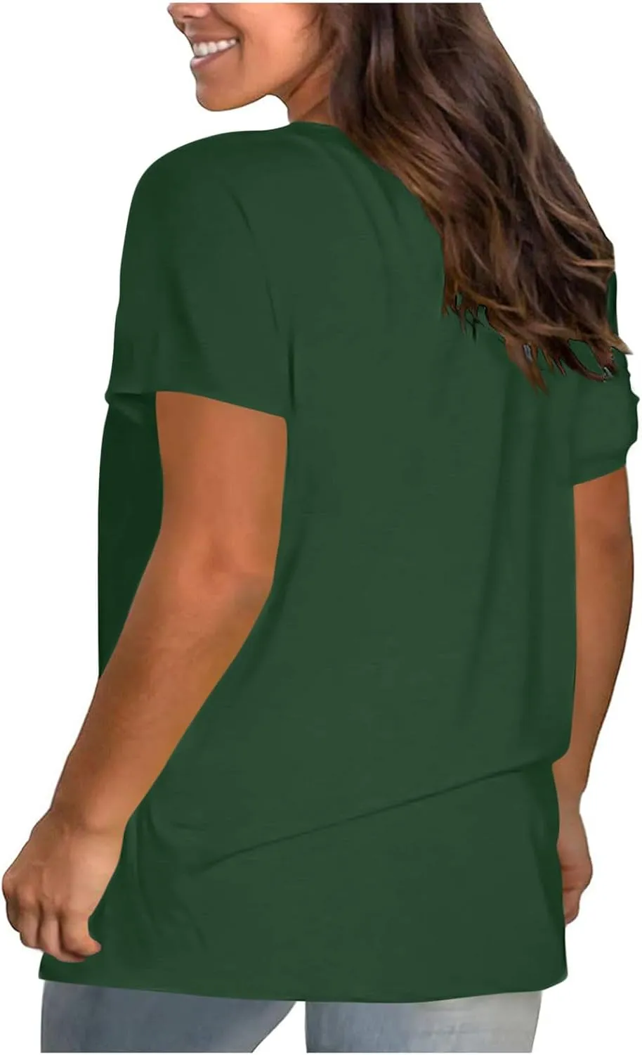 Summer Tops for Women 2025 Trendy Short Sleeve Tshirts Casual Loose Crew Neck T Shirts Plus Size Workout Tunic Blouse