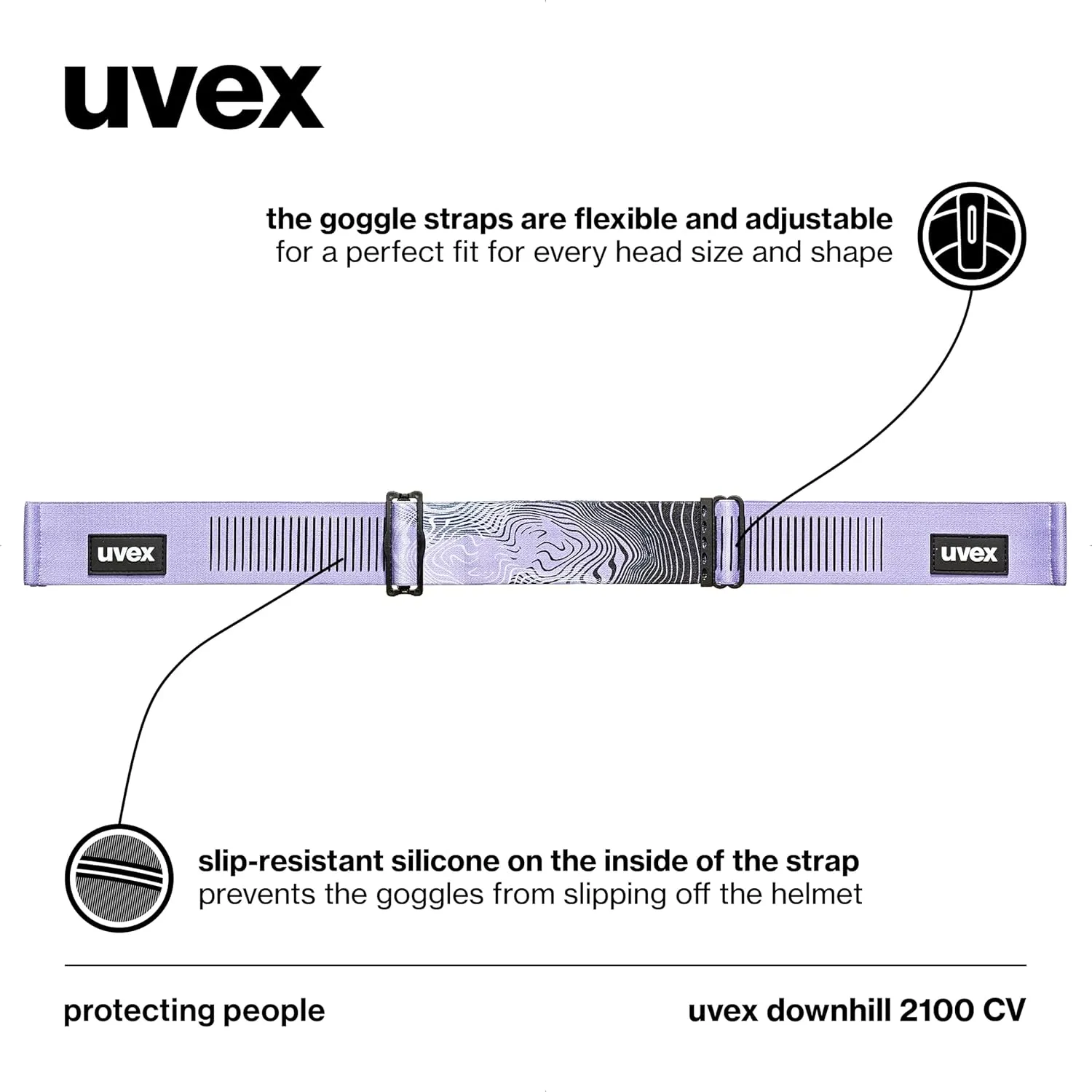 Uvex downhill 2100 CV ski & snowboard goggles, contrast enhancing anti-fog OTG with UV protection for women men & youth