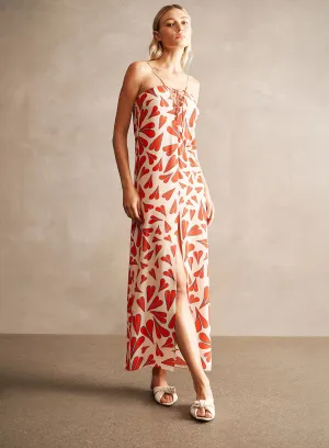 Vestido Longo Com Fenda Coração