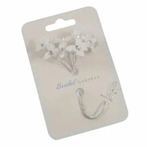 White Polyfoam Lily Flowers with Diamantes (Pack of 12 Stems)