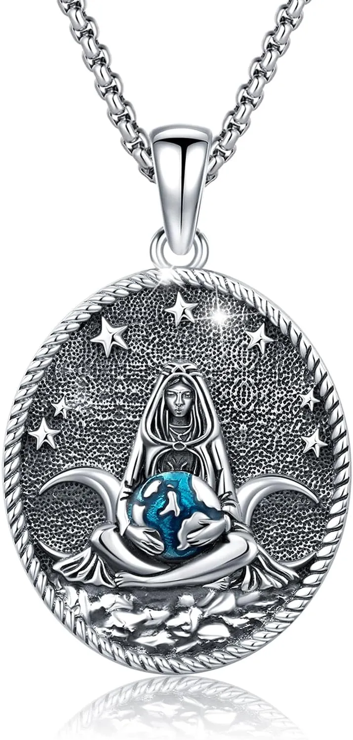 Wiccan Jewelry Celtic Knot Necklace 925 Sterling Silver Celtic Jewelry for Women & Men Star of David Necklace Pentagram Protection Amulet Necklace Witches Trinity Knot Pendant Gift