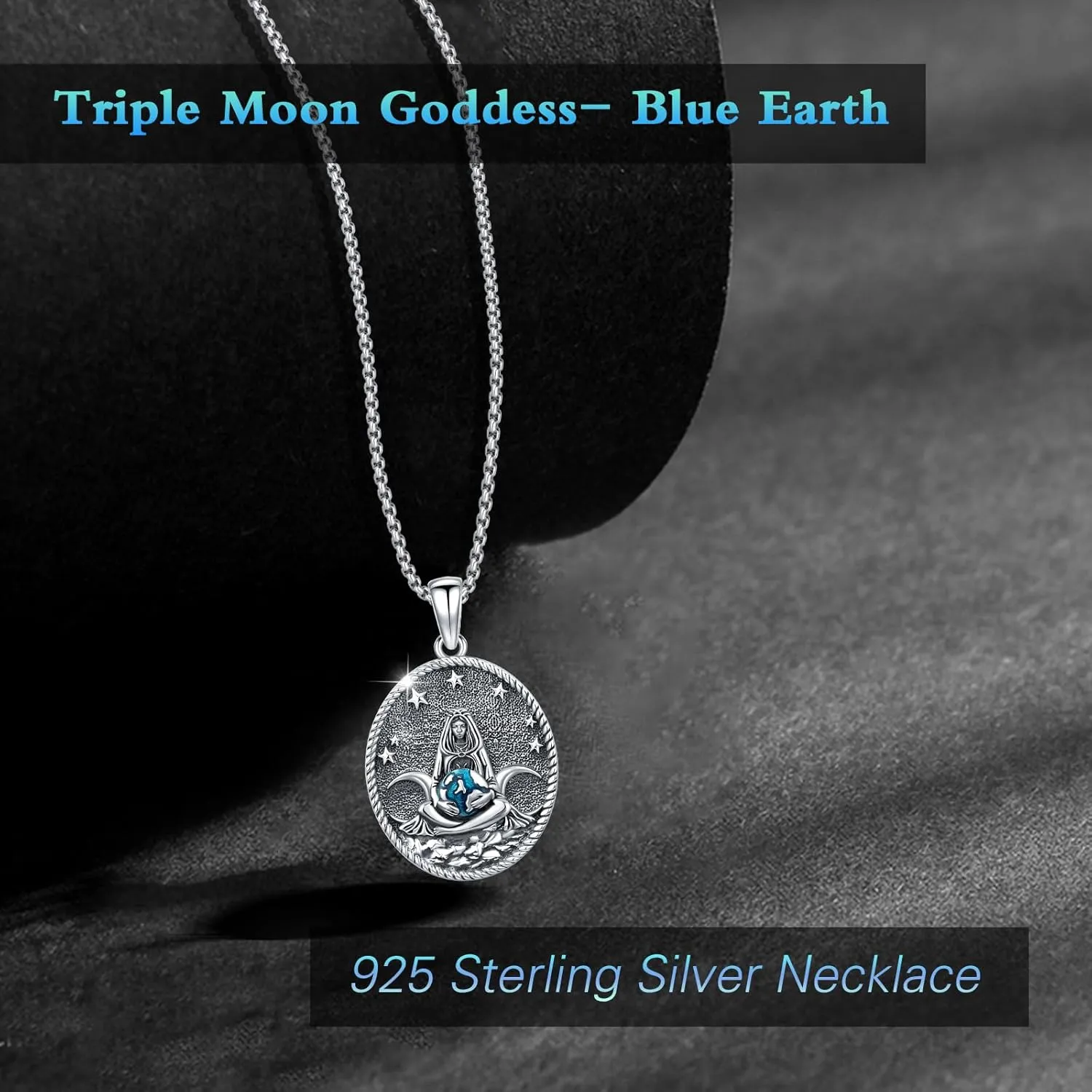 Wiccan Jewelry Celtic Knot Necklace 925 Sterling Silver Celtic Jewelry for Women & Men Star of David Necklace Pentagram Protection Amulet Necklace Witches Trinity Knot Pendant Gift