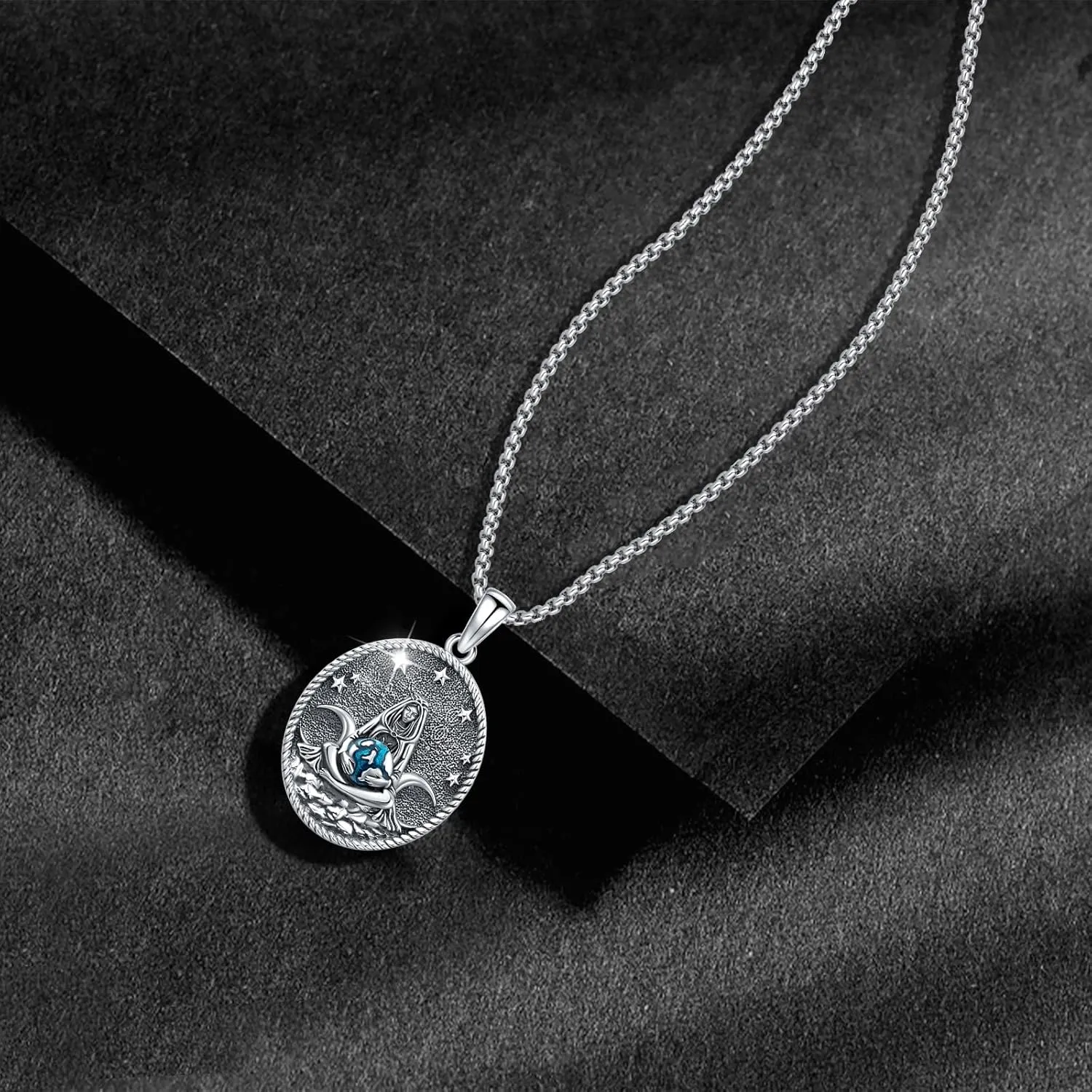 Wiccan Jewelry Celtic Knot Necklace 925 Sterling Silver Celtic Jewelry for Women & Men Star of David Necklace Pentagram Protection Amulet Necklace Witches Trinity Knot Pendant Gift